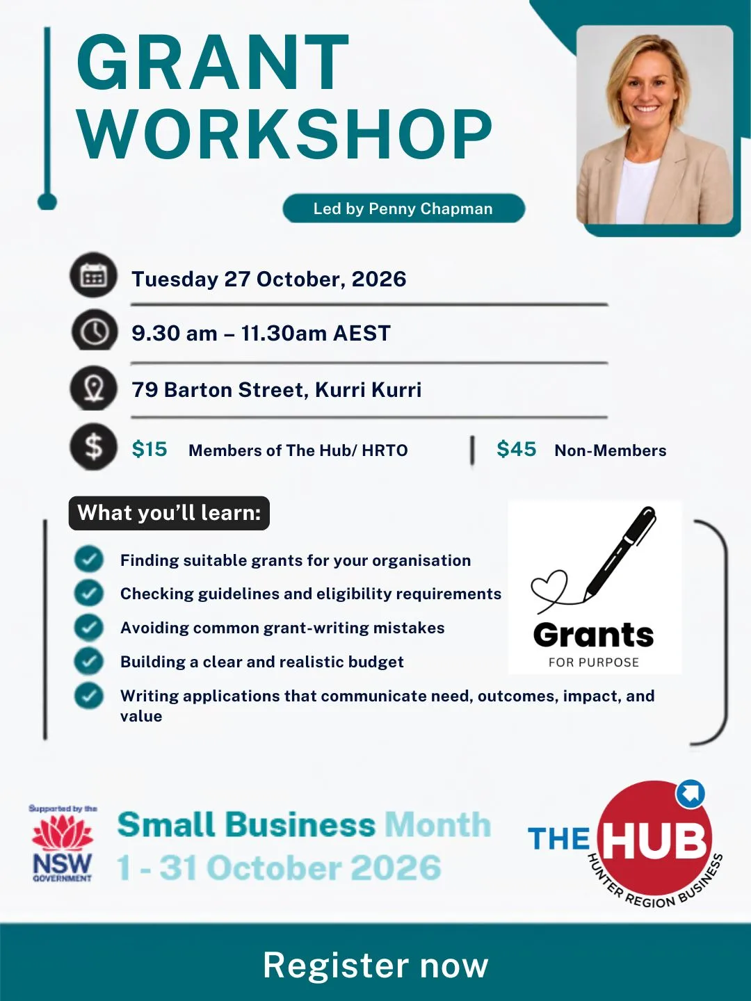 Grant Workshop, presented by Penny Chapman