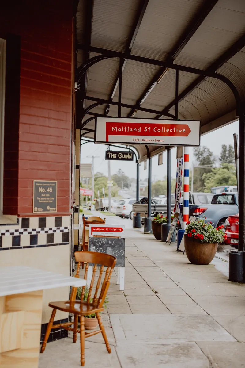 A heritage shopfront verandah on a Hunter main street