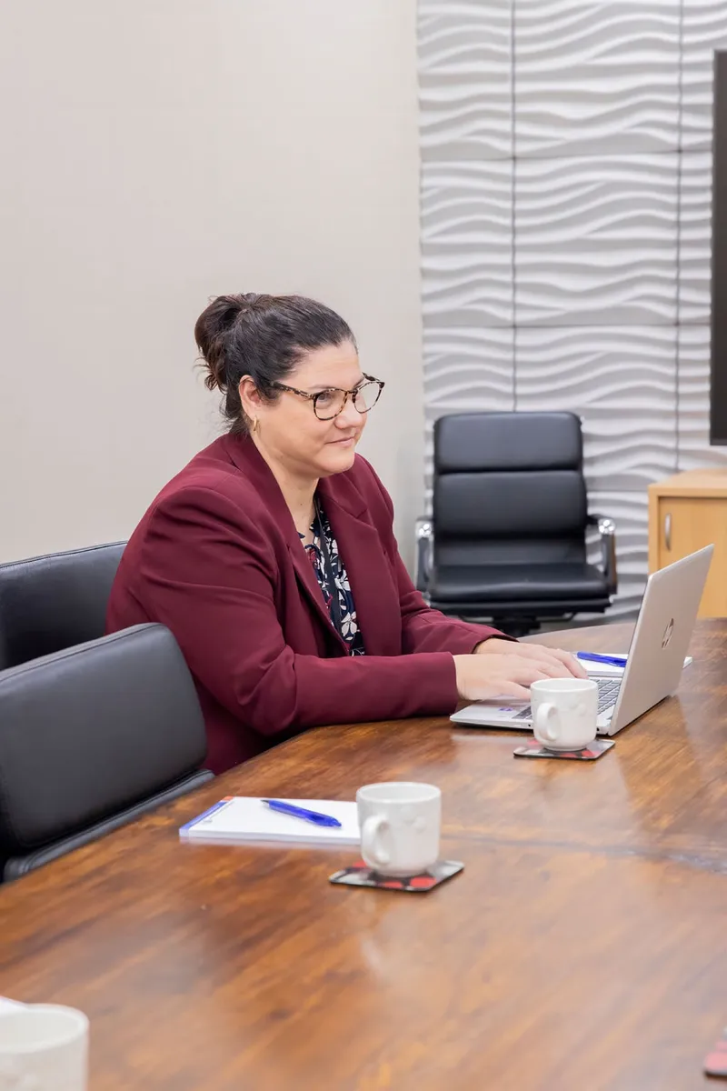 Two Hunter business owners in conversation at the Hub